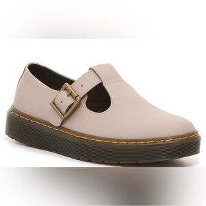 Dr Martens Zavala Women's Leather Mary Jane Shoes Vintage Taupe Size 41/9